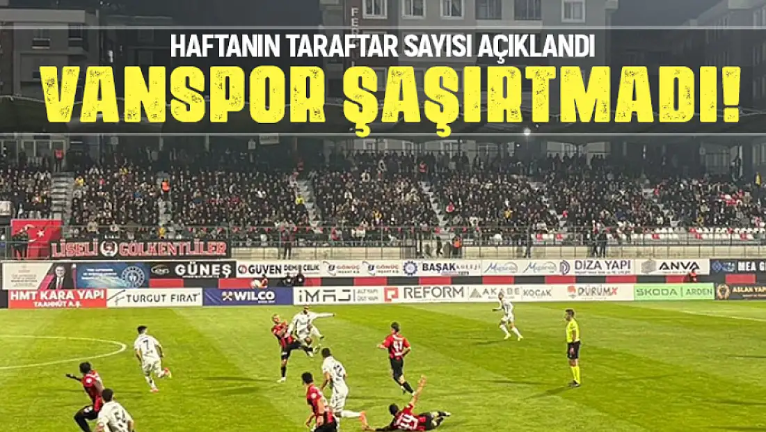 Haftanın taraftar sayıları açıklandı: Vanspor taraftarları şaşırtmadı!