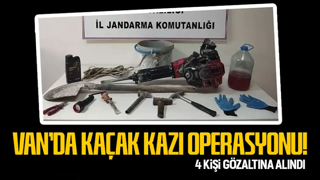 Van'da kaçak kazı operasyonu: 4 kişi gözaltına alındı