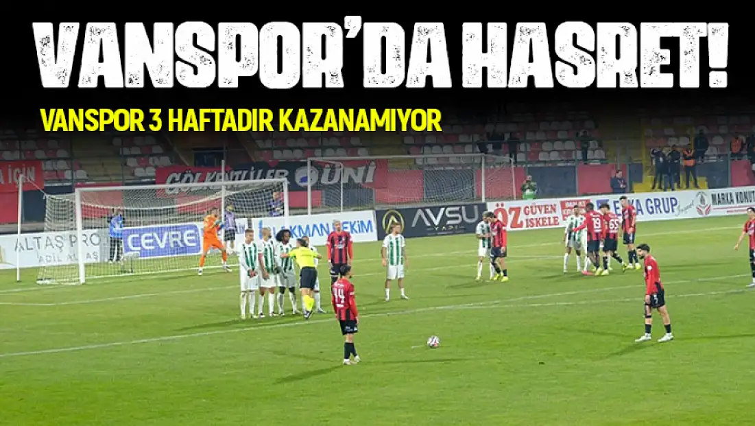 Vanspor 3 haftadır kazanamıyor!