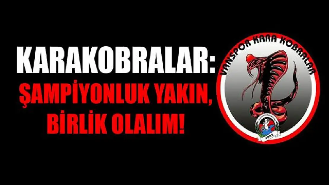 Karakobralar: Şampiyonluk yakın! Vanspor için birlik olmalıyız