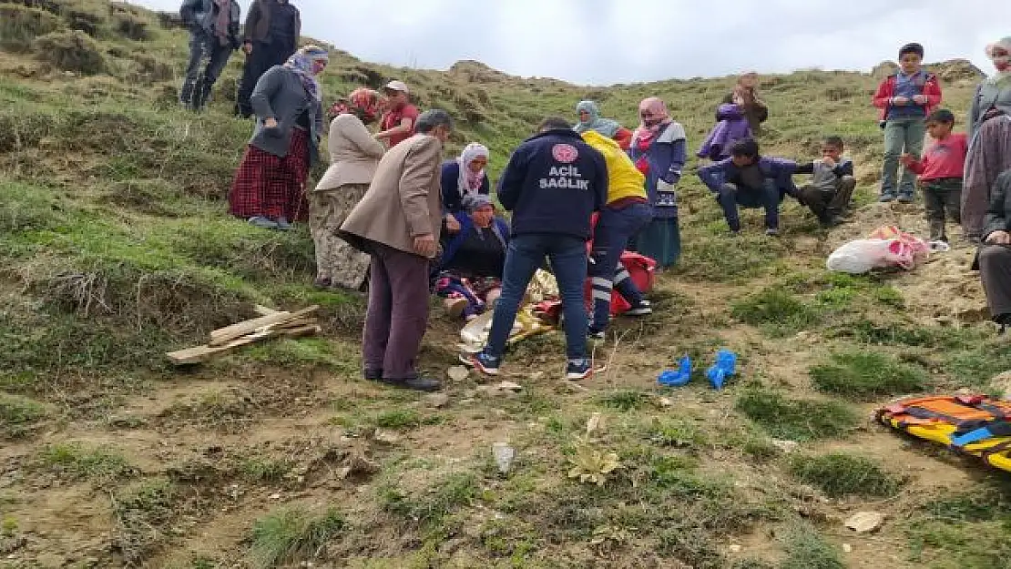 Pancar toplamak isterken kayalıklardan düştü