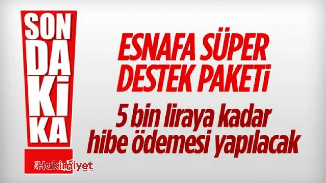 Esnaflara 2 ayrı grup halinde destek ödemeleri yapılacak