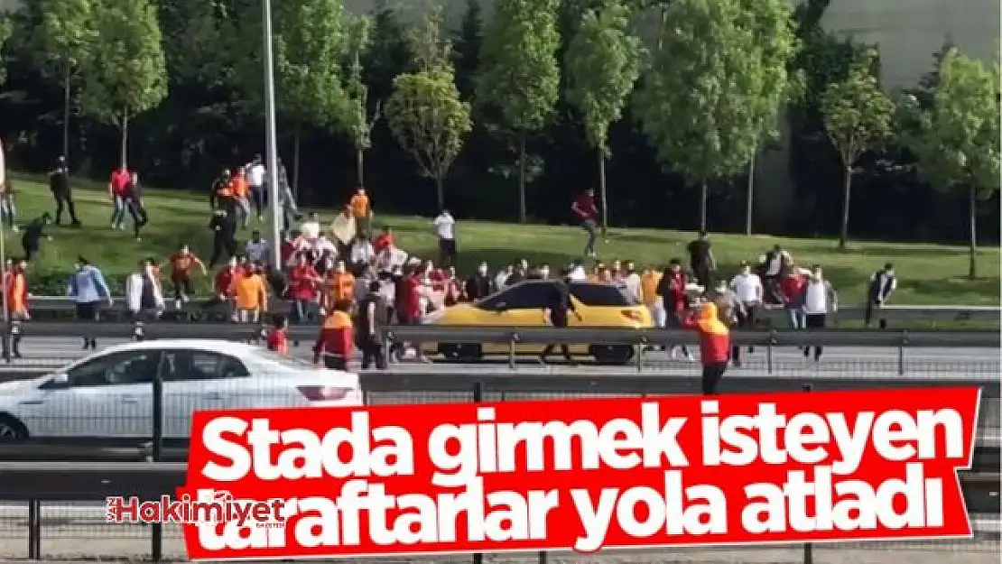 Stada girmeye çalışan Galatasaray taraftarına polis müdahale etti