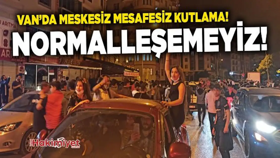 Van'da maskesiz mesafesiz şampiyonluk kutlaması!