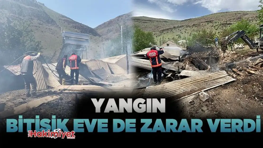 Yangın, bitişik eve de zarar verdi