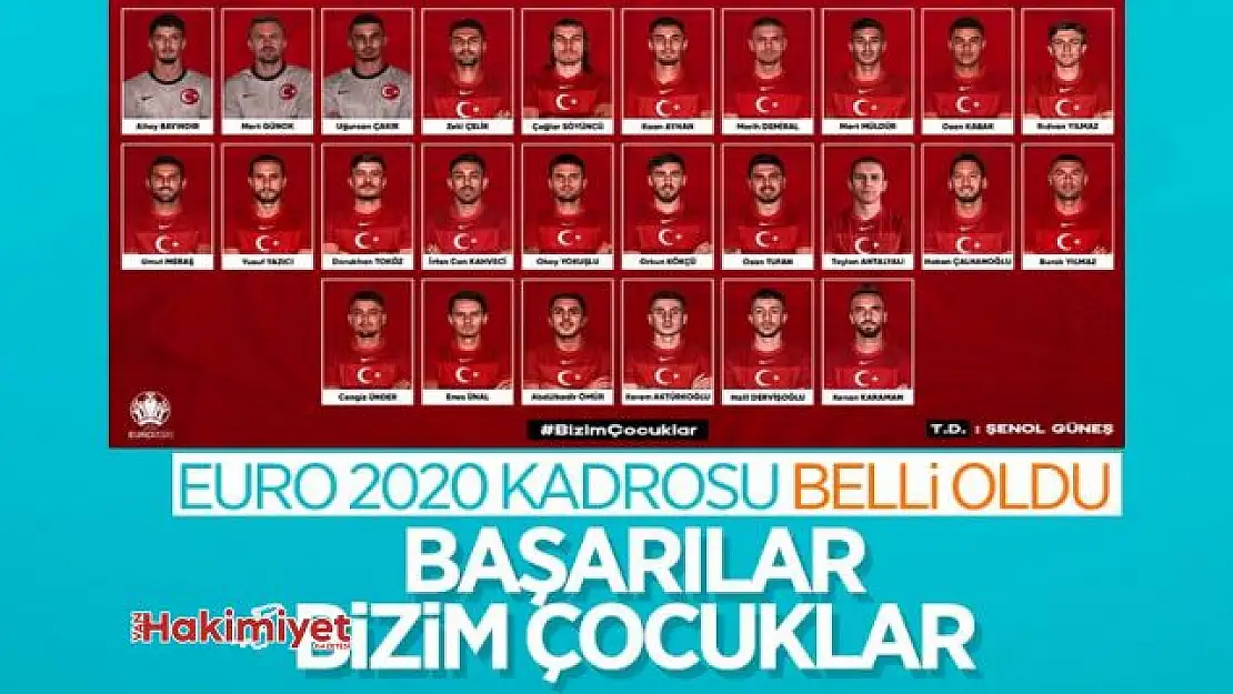 A Milli Futbol Takımı'nın EURO 2020 kadrosu belirlendi