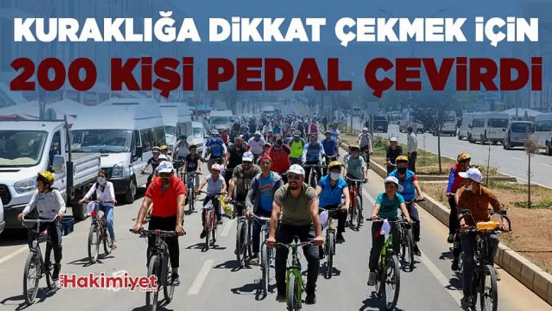 Kuraklığa dikkat çekmek için 200 bisikletli pedal çevirdi