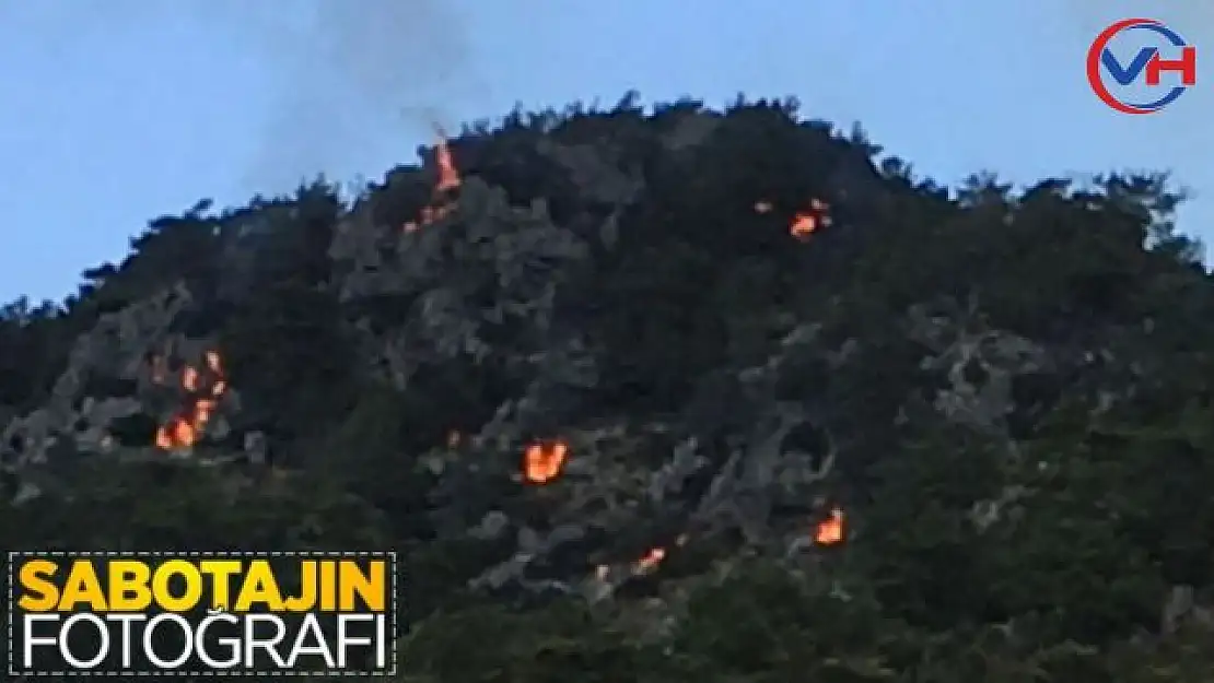 Marmaris'teki yangında sabotaj iddialarını güçlendiren fotoğraf