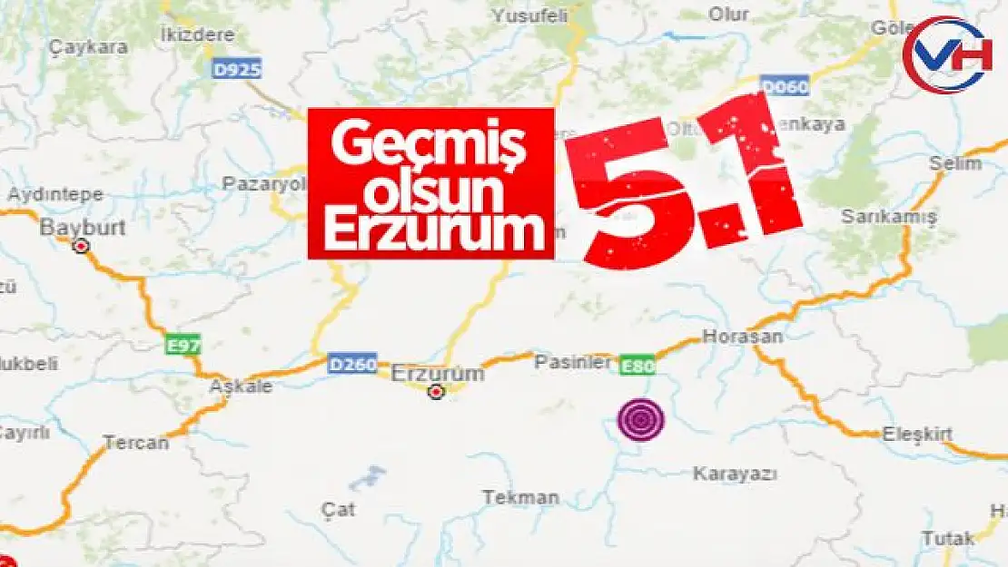 Erzurum'da 5.1 büyüklüğünde deprem meydana geldi