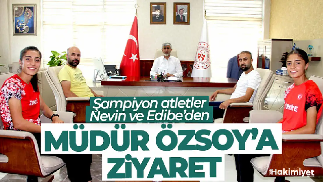 Şampiyon atletlerden Müdür Özsoy'a ziyaret