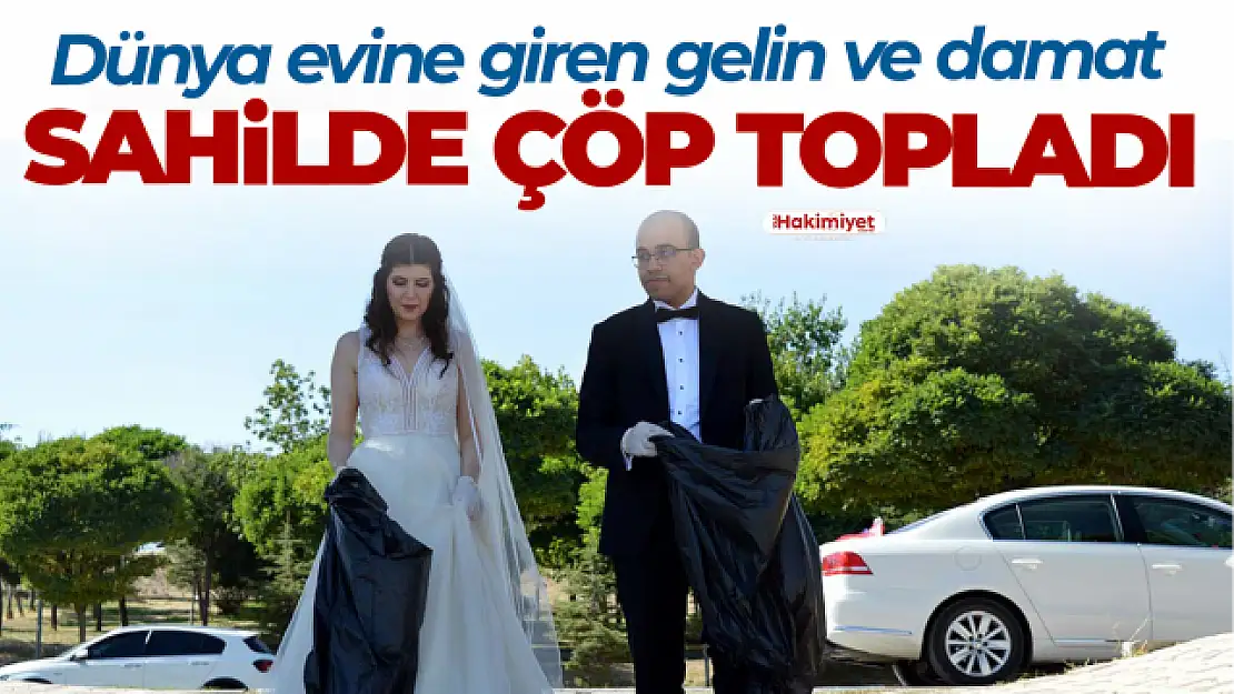 Van haberleri | Gelin ve Damat Van Gölü sahilinde çöp topladı