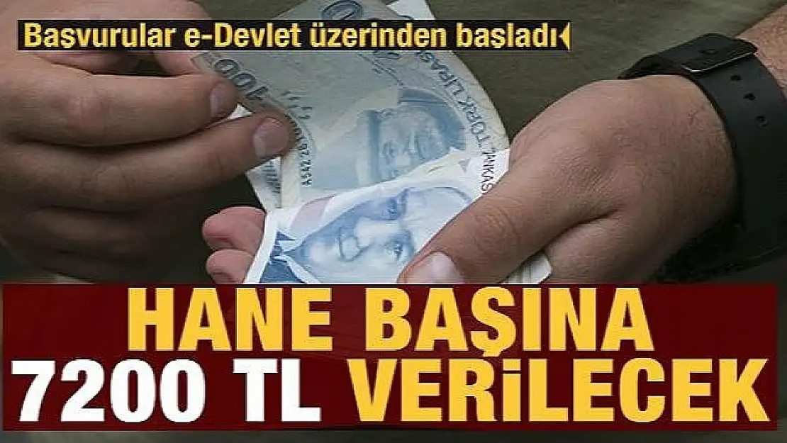 Hane başına 7 bin 200 lira verilecek: Başvurular e-Devlet üzerinden başladı