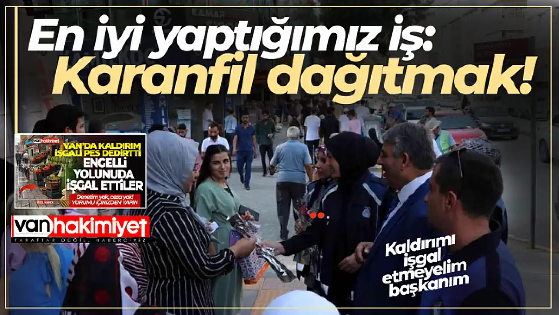 Van Büyükşehir zabıtası esnaf ve vatandaşlara karanfil dağıttı