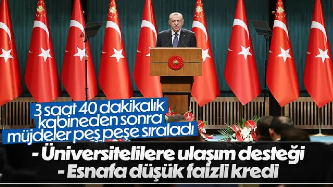 Cumhurbaşkanı Erdoğan'dan öğrencilere ve esnafa müjde