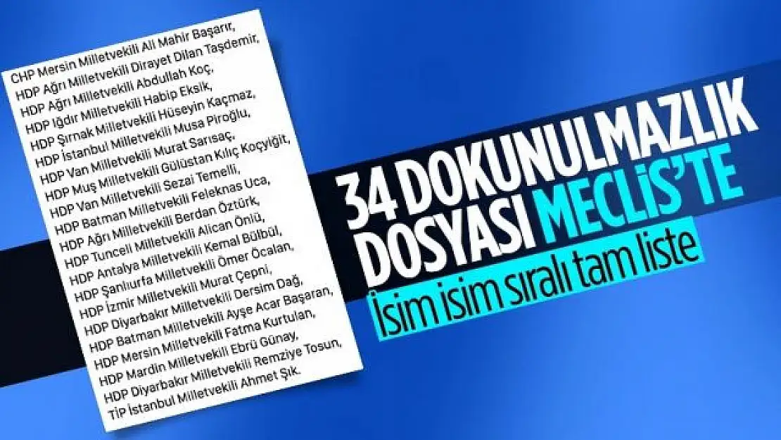 34 yeni dokunulmazlık dosyası TBMM'de