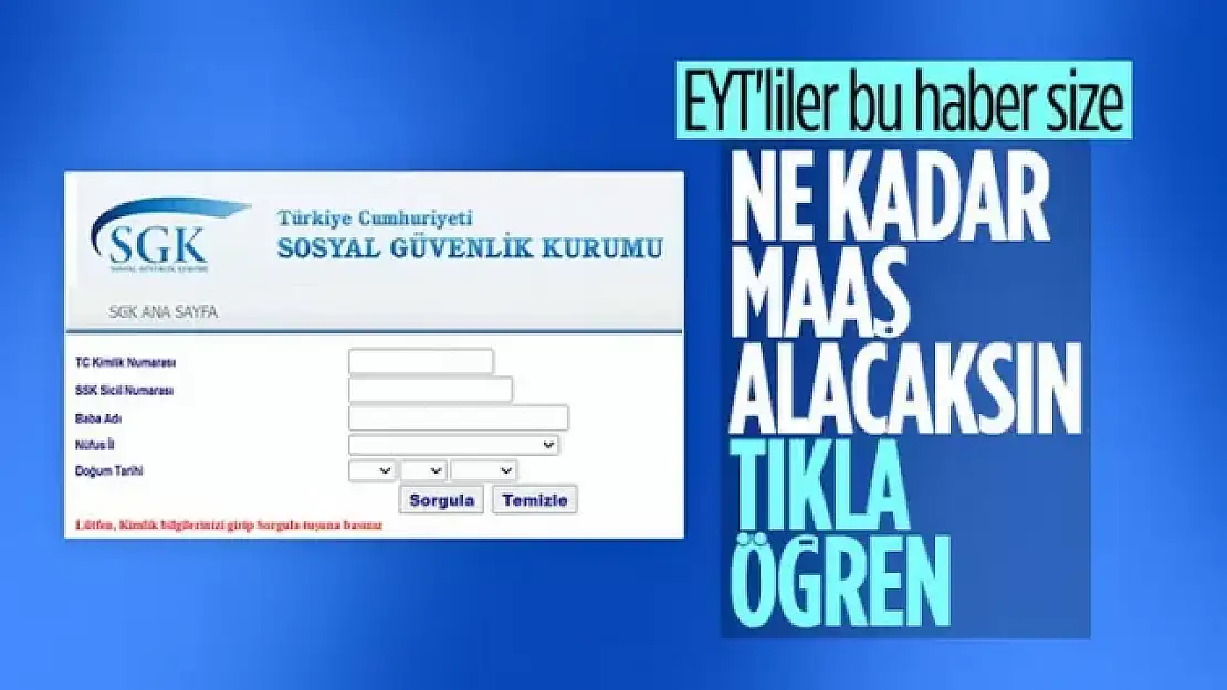 SGK, emekli maaş hesaplama tablosunu açtı