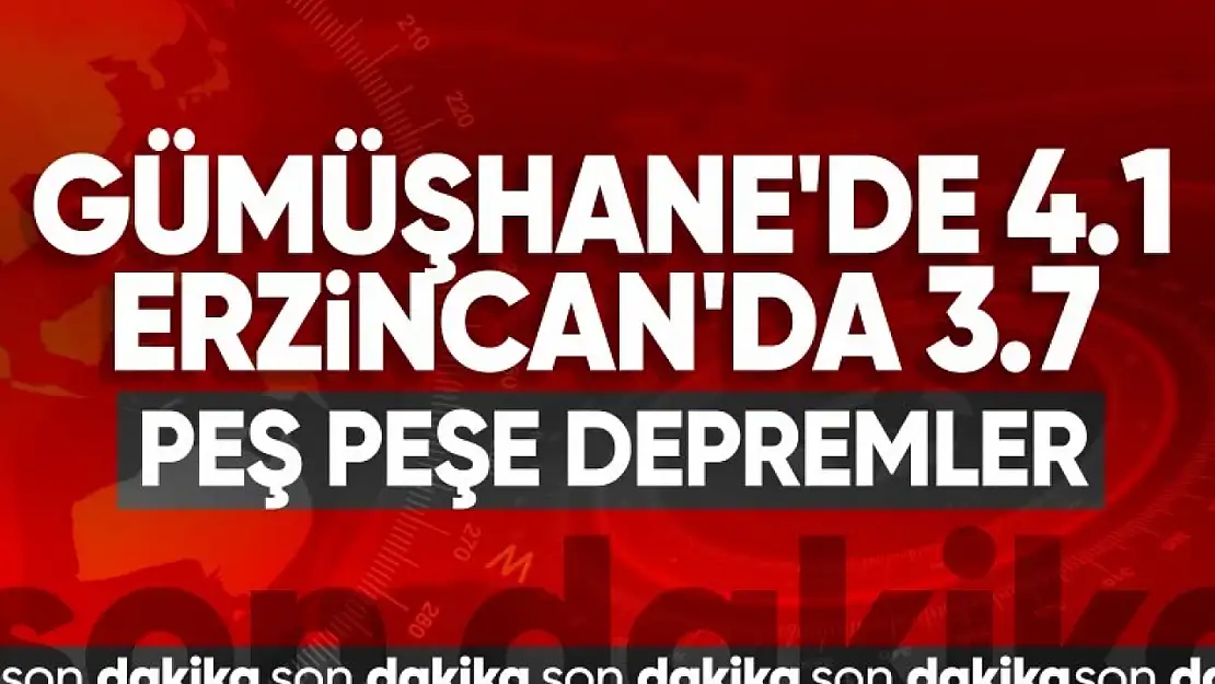 Gümüşhane'de 4.1 büyüklüğünde deprem