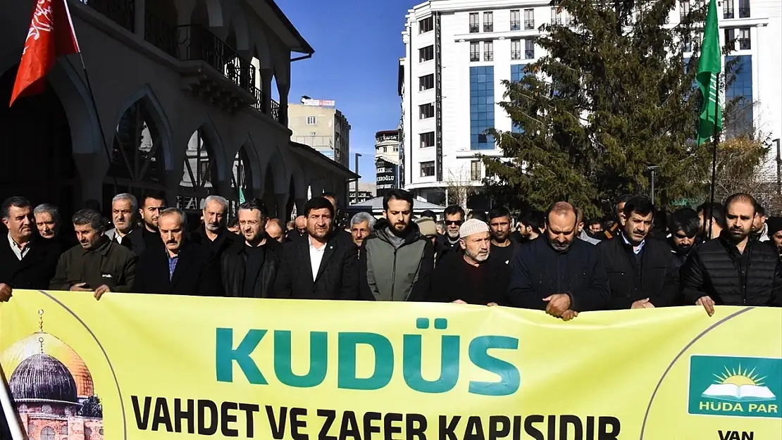 Van'da İsrail'in Gazze saldırılarına tepki!