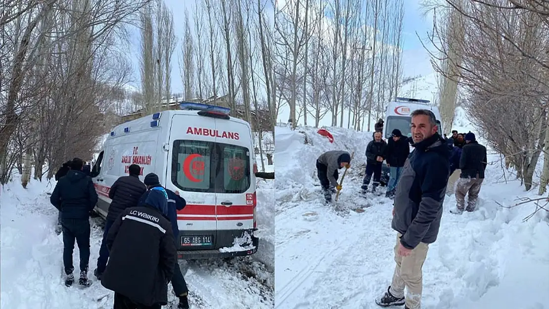 Van'da yolu kapanan mahalledeki hastanın imdadına ekipler yetişti