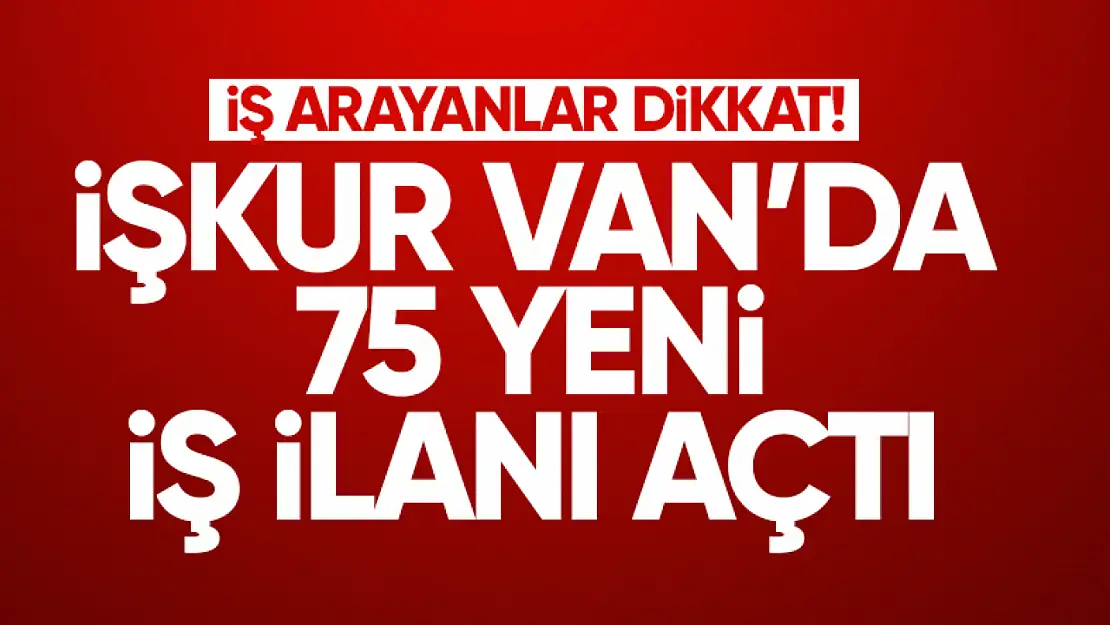 Van İŞ-KUR 75 yeni iş ilanı yayınladı!