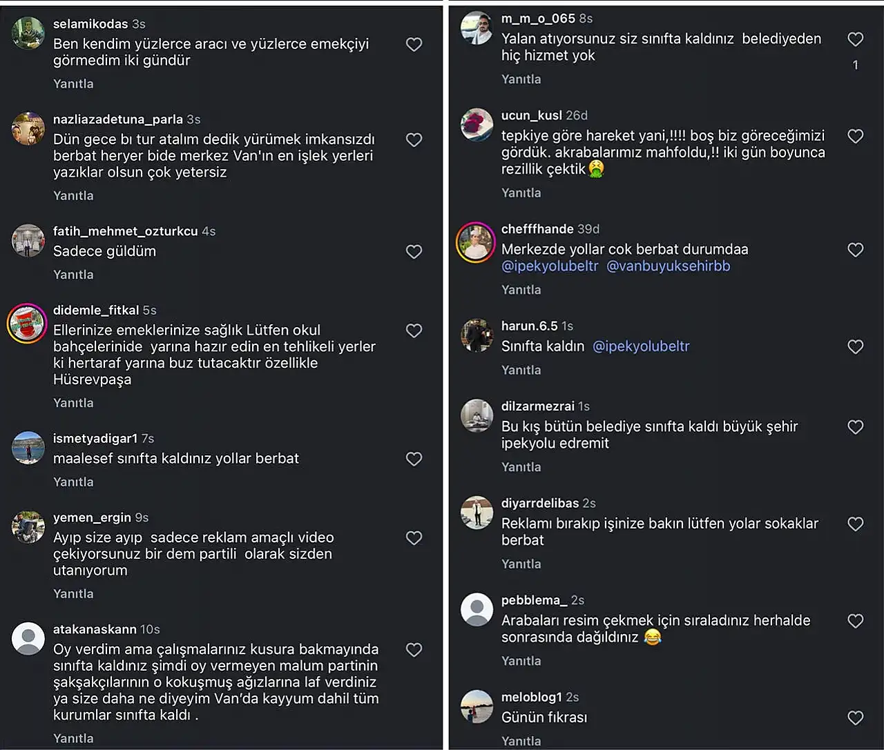 İpekyolu ve Edremit Belediyelerine sosyal medyadan büyük tepki!