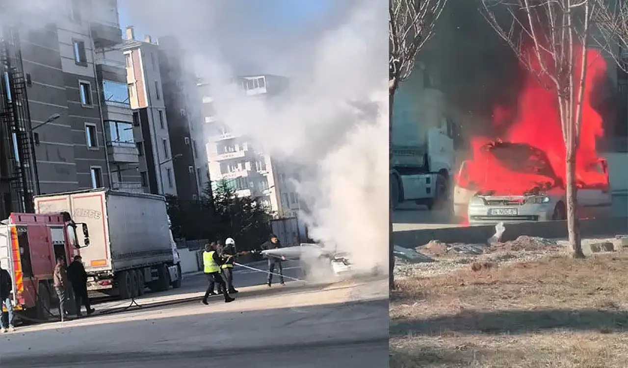 Van'da otomobil yangını korkuttu