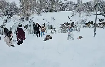 Kışın en güzel durağı: Muradiye şelalesi ziyaretçilerini ağırlıyor