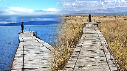Van Gölü'nde şok çekilme! Fotoğraflara inanamayacaksınız...
