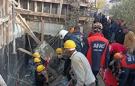 Van'da inşaat alanında göçük meydana geldi