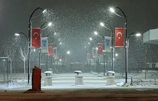 Van'ın şehir merkezi beyaza büründü