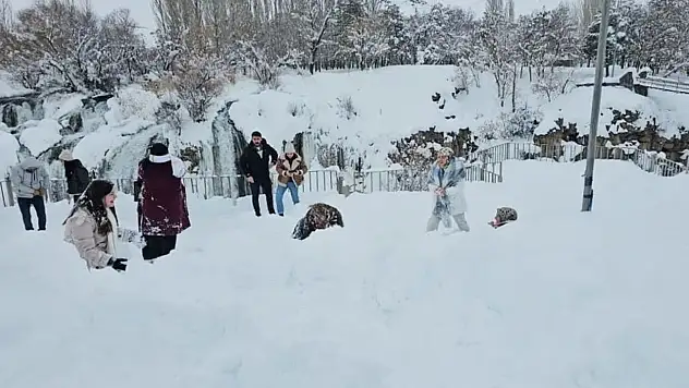Kışın en güzel durağı: Muradiye şelalesi ziyaretçilerini ağırlıyor