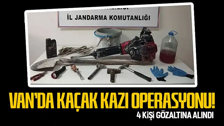Van'da kaçak kazı operasyonu: 4 kişi gözaltına alındı