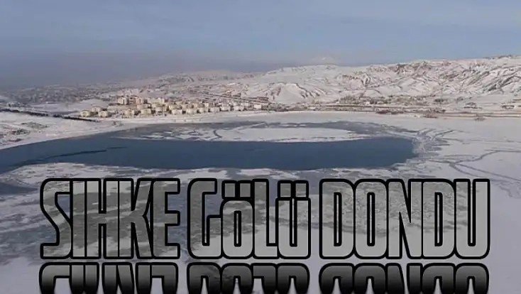 Van'da sıhke göleti buzla kaplandı