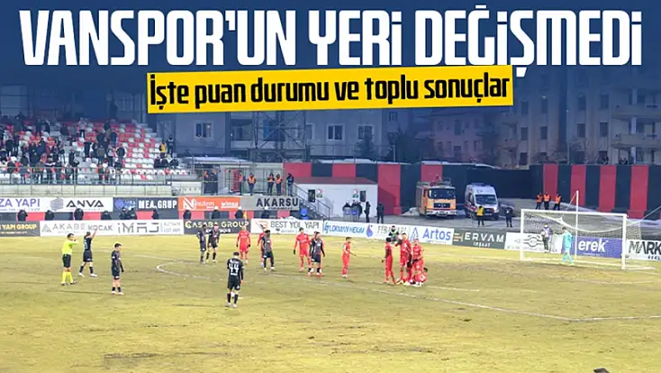 Vanspor’un yeri değişmedi! İşte puan durumu ve toplu sonuçlar