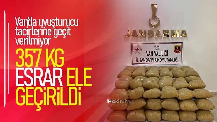 Başkale'de 357 kilo esrar ele geçirildi