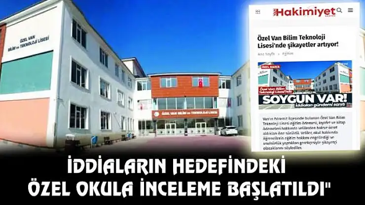 Milli Eğitim'den özel okula inceleme