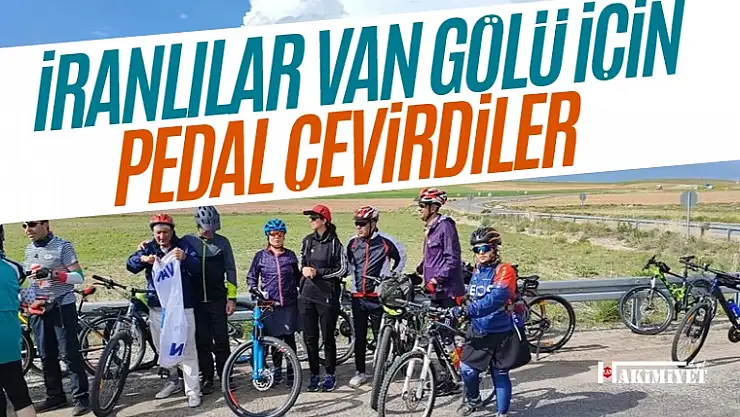 İranlı turistler Van Gölü'ne dikkat çekmek için pedal çevirdi