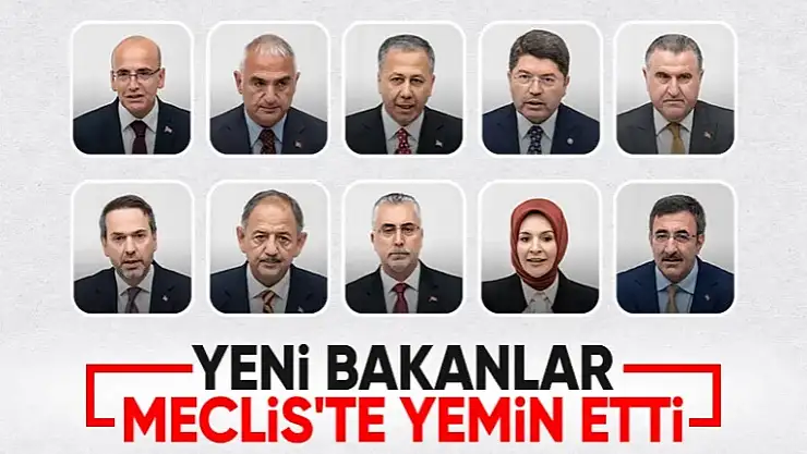Türkiye'nin yeni bakanları Meclis'te yeminlerini etti