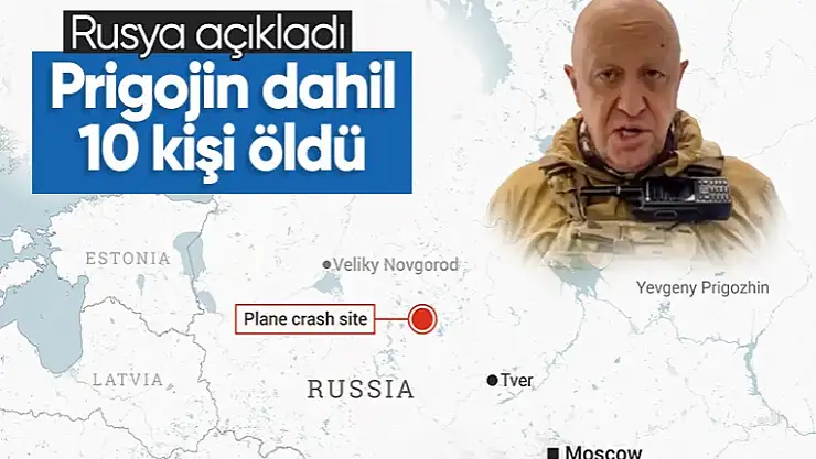 Rusya'dan düşen uçakla ilgili açıklama: Prigojin dahil 10 kişi öldü