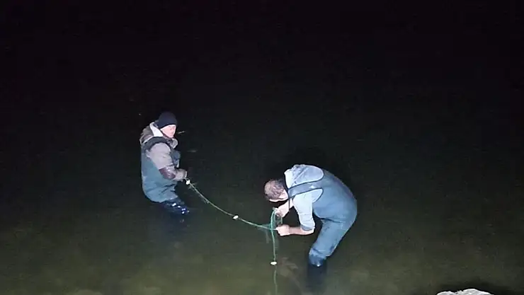 Van'da kaçak inci kefali avlayan kişiye ceza verildi