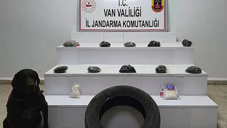 Van'da otomobil lastiğinde uyuşturucu bulundu