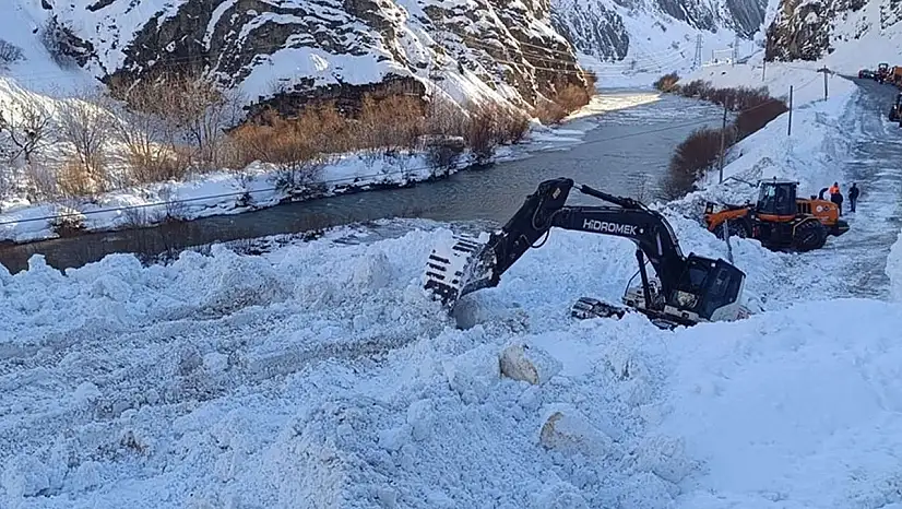 Çığ nedeniyle kapanan Hakkari-Van kara yolu açıldı
