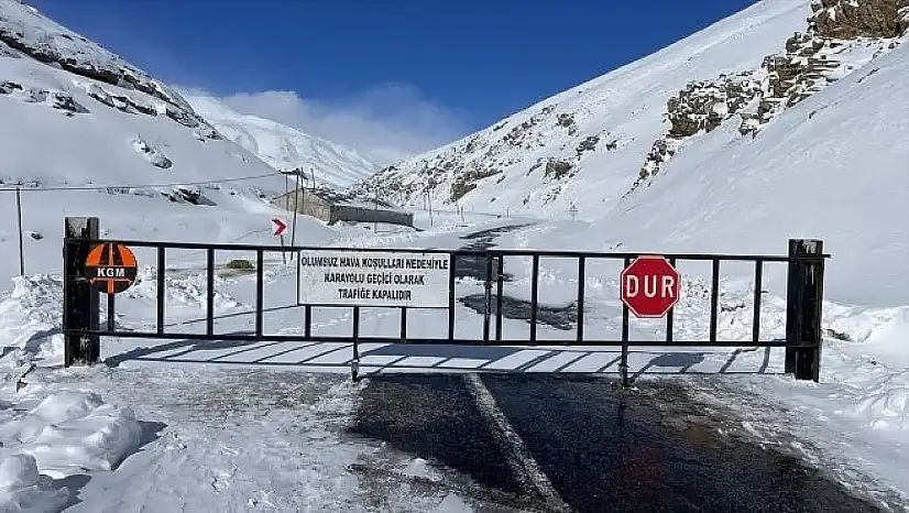 Van-Bahçesaray kara yolu kar ve tipi nedeniyle ulaşıma kapatıldı