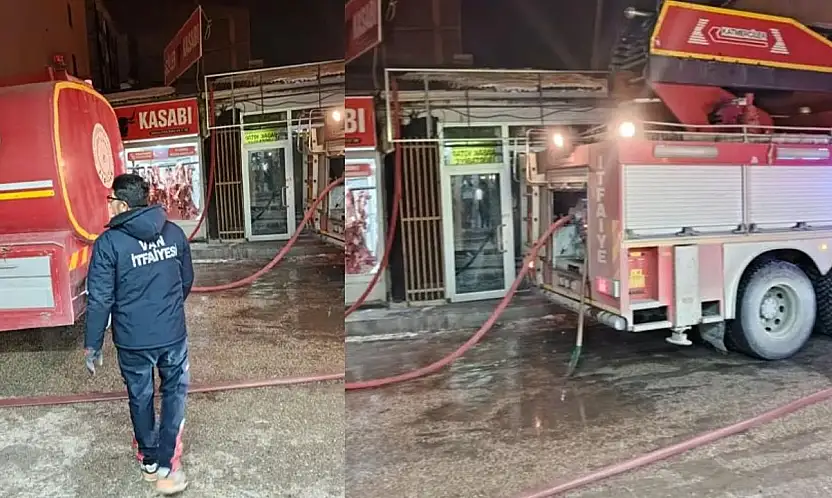 Van'da yangın! 5 iş yeri zarar gördü