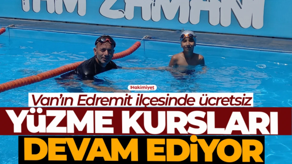 Edremit'te ücretsiz yüzme kurslarına yoğun ilgi