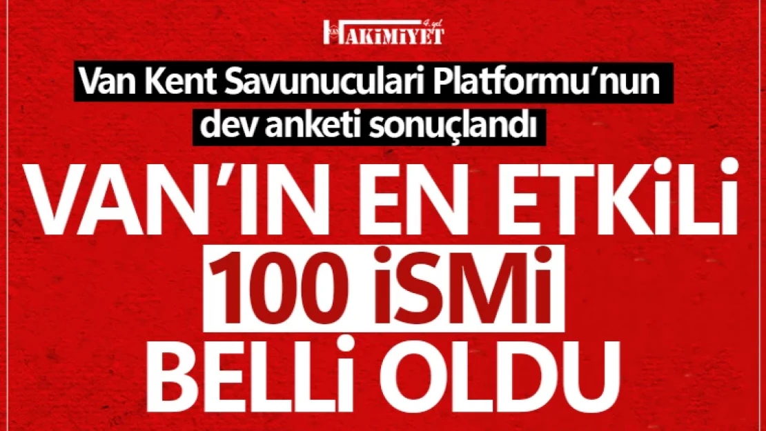 Van'ın en etkili 100 ismi belli oldu!