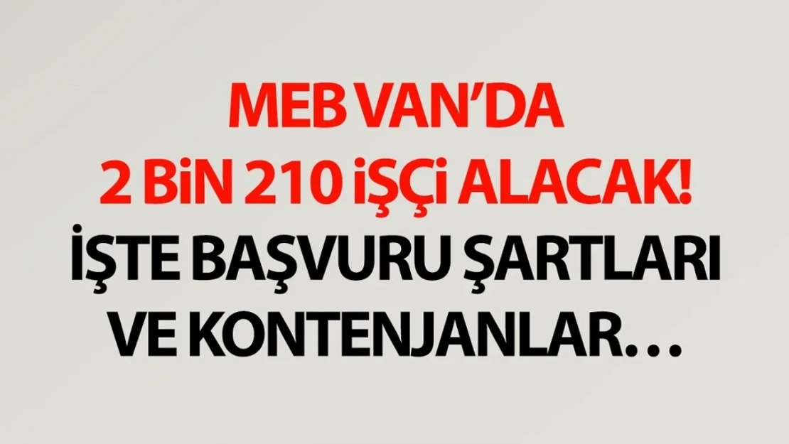 Van'da 2 bin 210 işçi alınacak! İşte başvuru şartları ve kontenjanlar…