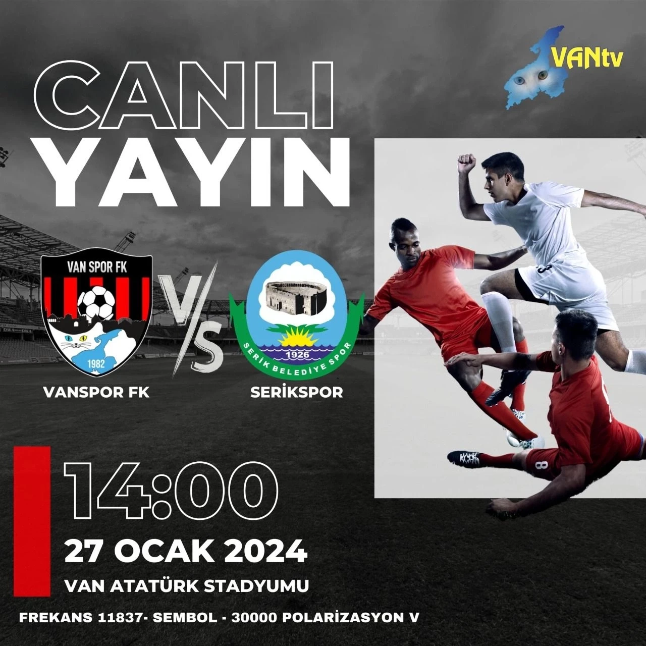 Vanspor - Serik Belediyespor maçı hangi kanalda?