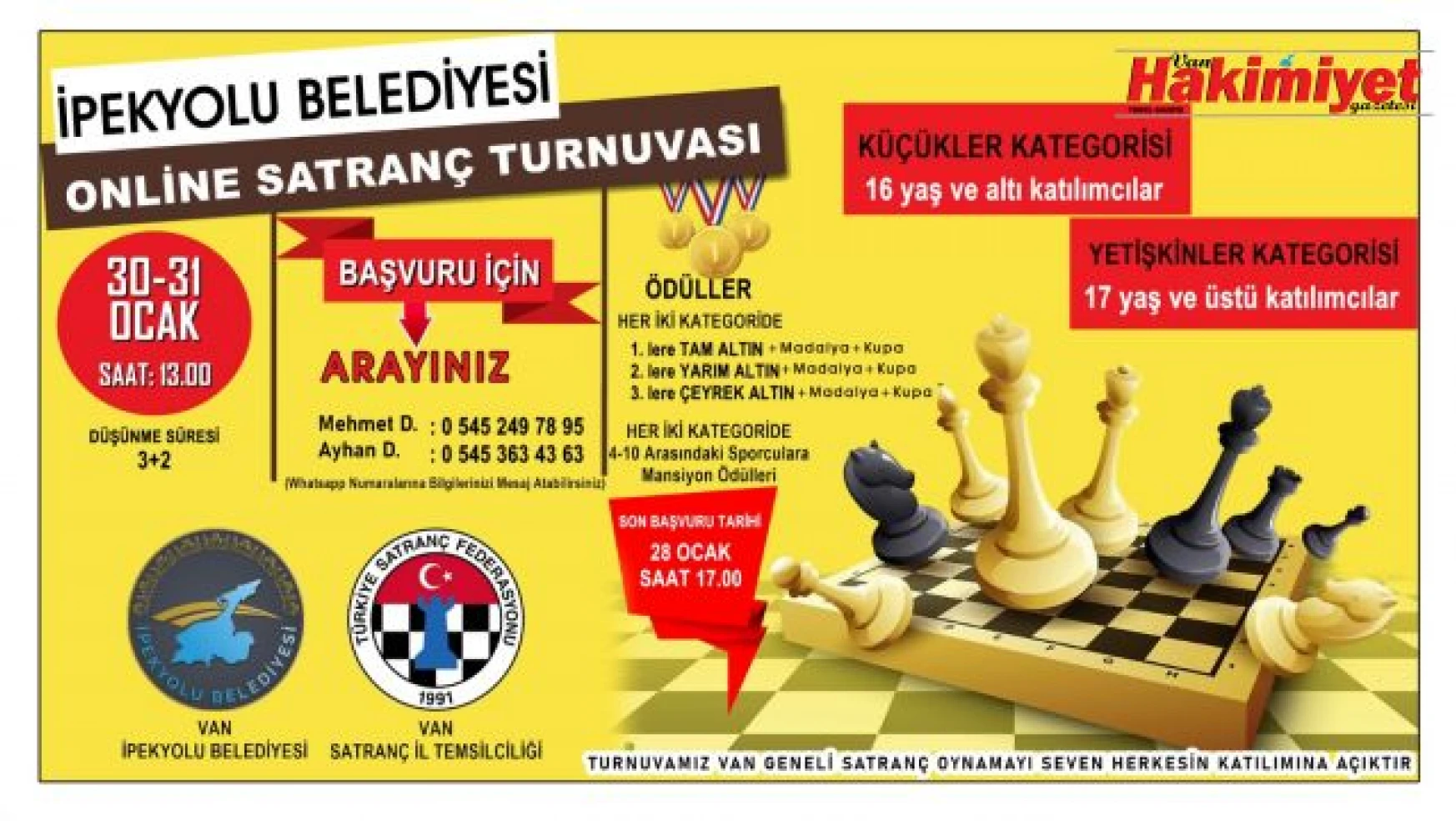 İpekyolu Belediyesi satranç turnuvası düzenliyor