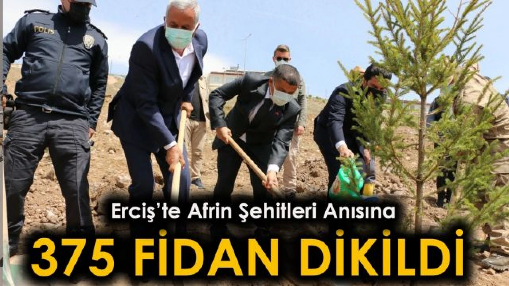 Erciş'te Afrin şehidi anısına 375  fidan dikildi